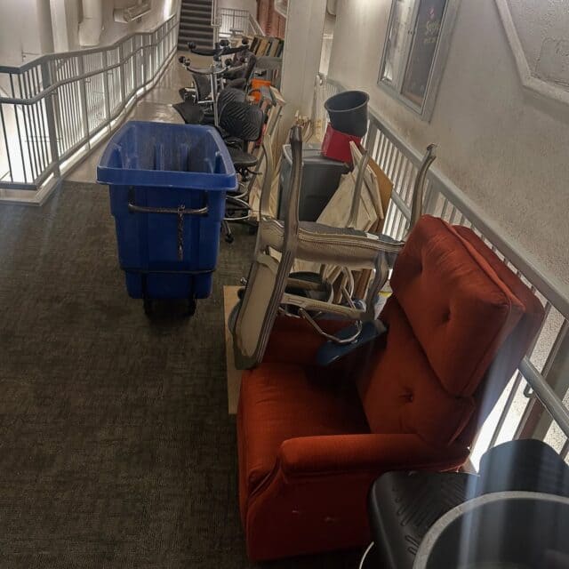 School needed broken chairs, tables, misc stuff removed by a professional junk removal company… they called us. 484.546.4870